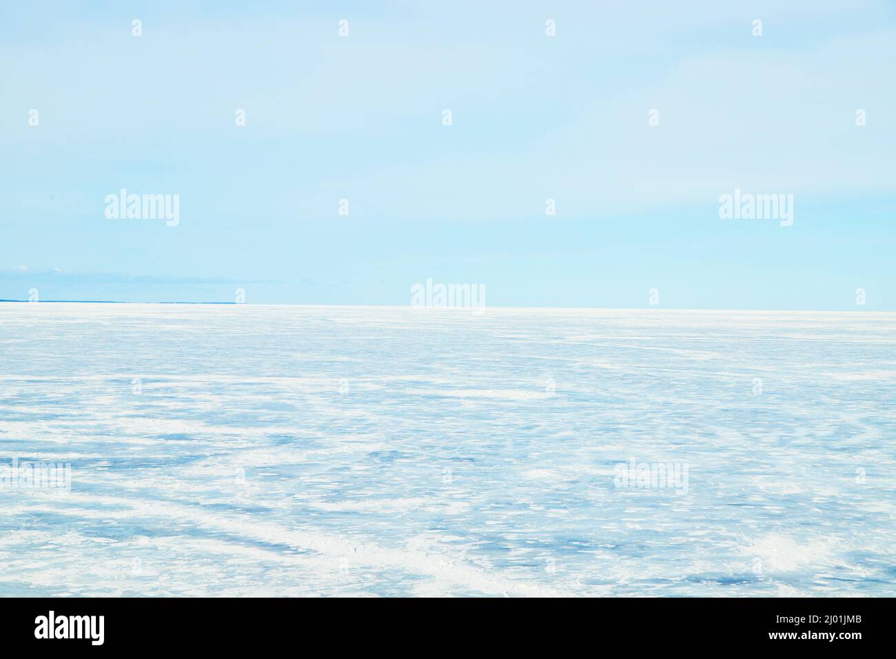 View of frozen lake landscape Stock Photo