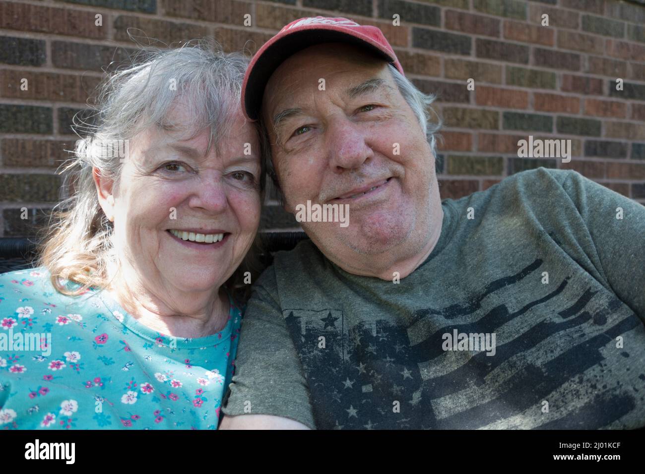 Smiling older couple celebrating life. St Paul Minnesota MN USA Stock Photo