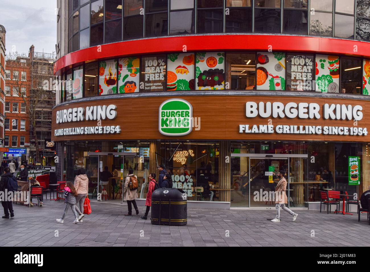London, UK. 15th Mar, 2022. Exterior view of the vegan Burger King at