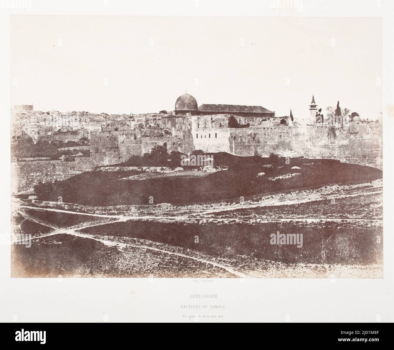 Jerusalem - Enciente Du Temple. Auguste Salzmann (France, 1824-1872). Israel, circa 1856, printed circa1856. Photographs. Salt print Stock Photo