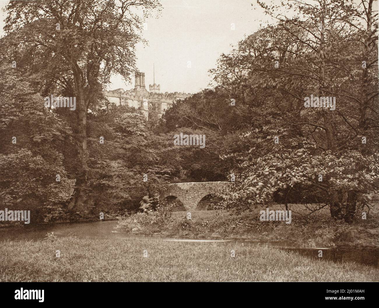 Lady Dorothy's Bridge, Haddon Hall (#35). George Bankart (England, died 1903). England, circa 1888, printed 1888. Photographs. Photogravure Stock Photo