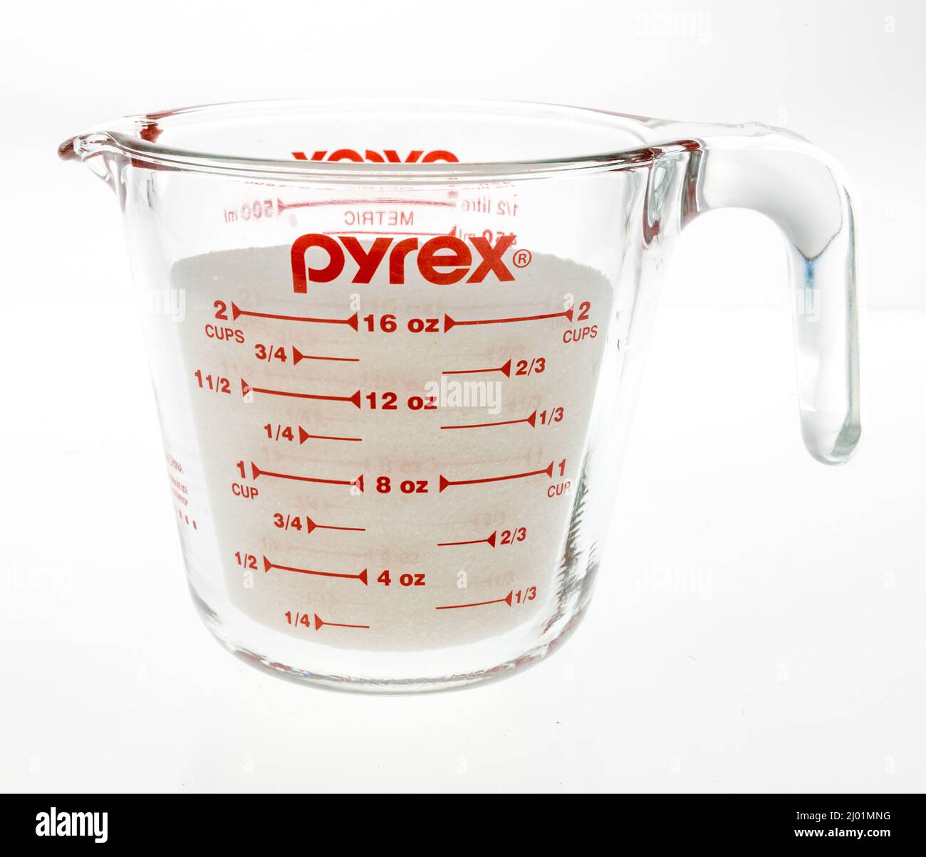 Winneconne, WI -11 March 2021: A package of Pyrex measuring cup on an isolated background Stock Photo