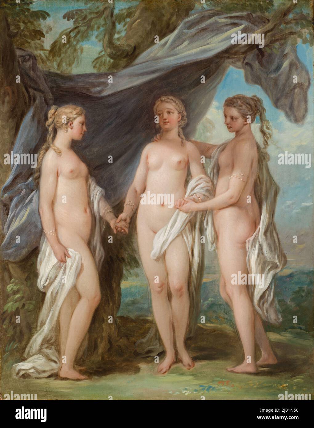 The Three Graces. Charles-André Vanloo (called Carle Van Loo) (France, Nice, 1705 - 1765). France, circa 1763. Paintings. Oil on canvas Stock Photo