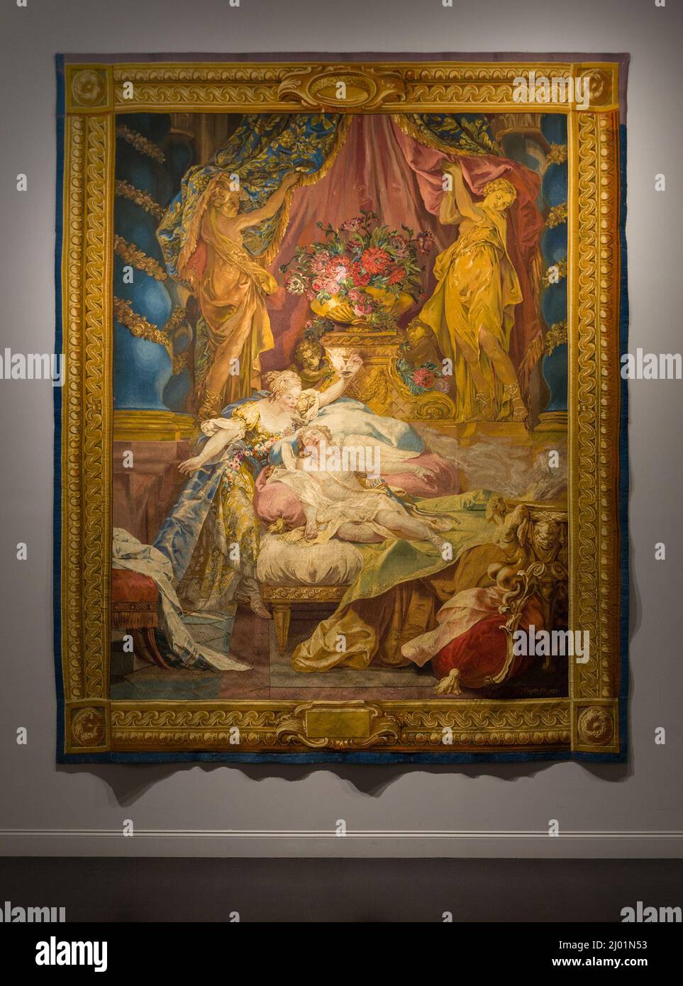 Large Gobelin Bestiaire Aubusson Tapestry by Robert Four, Paris