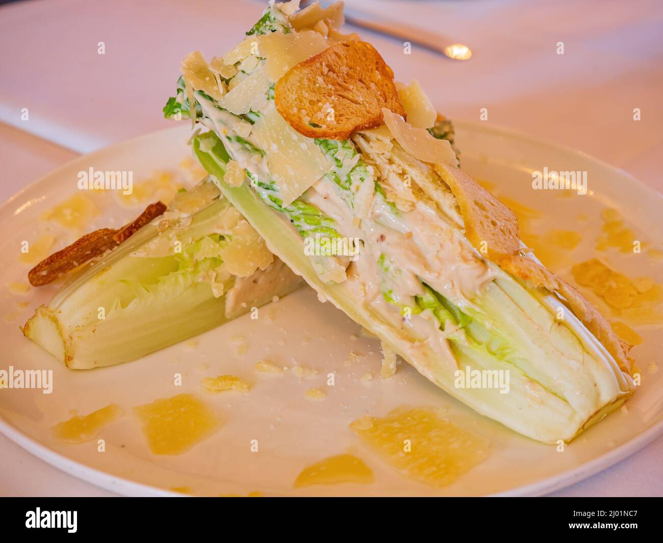 Close up shot of Romaine lettuce salad at Oklahoma Stock Photo