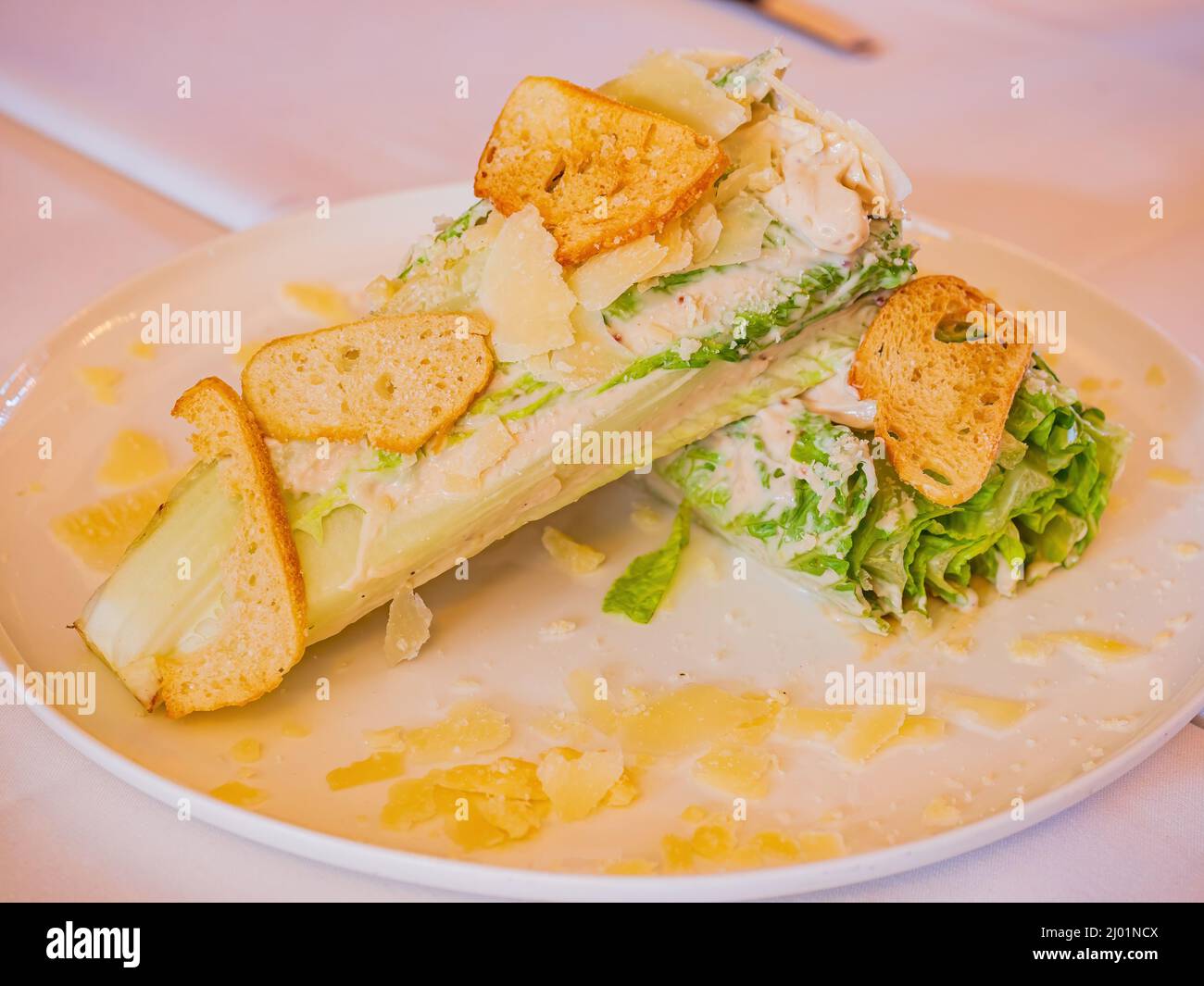 Close up shot of Romaine lettuce salad at Oklahoma Stock Photo
