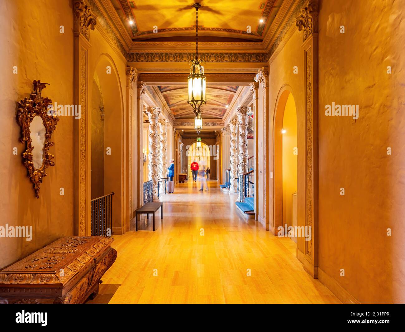 Tulsa, FEB 26 2022 - Interior view of the main building of Philbrook Museum of Art Stock Photo