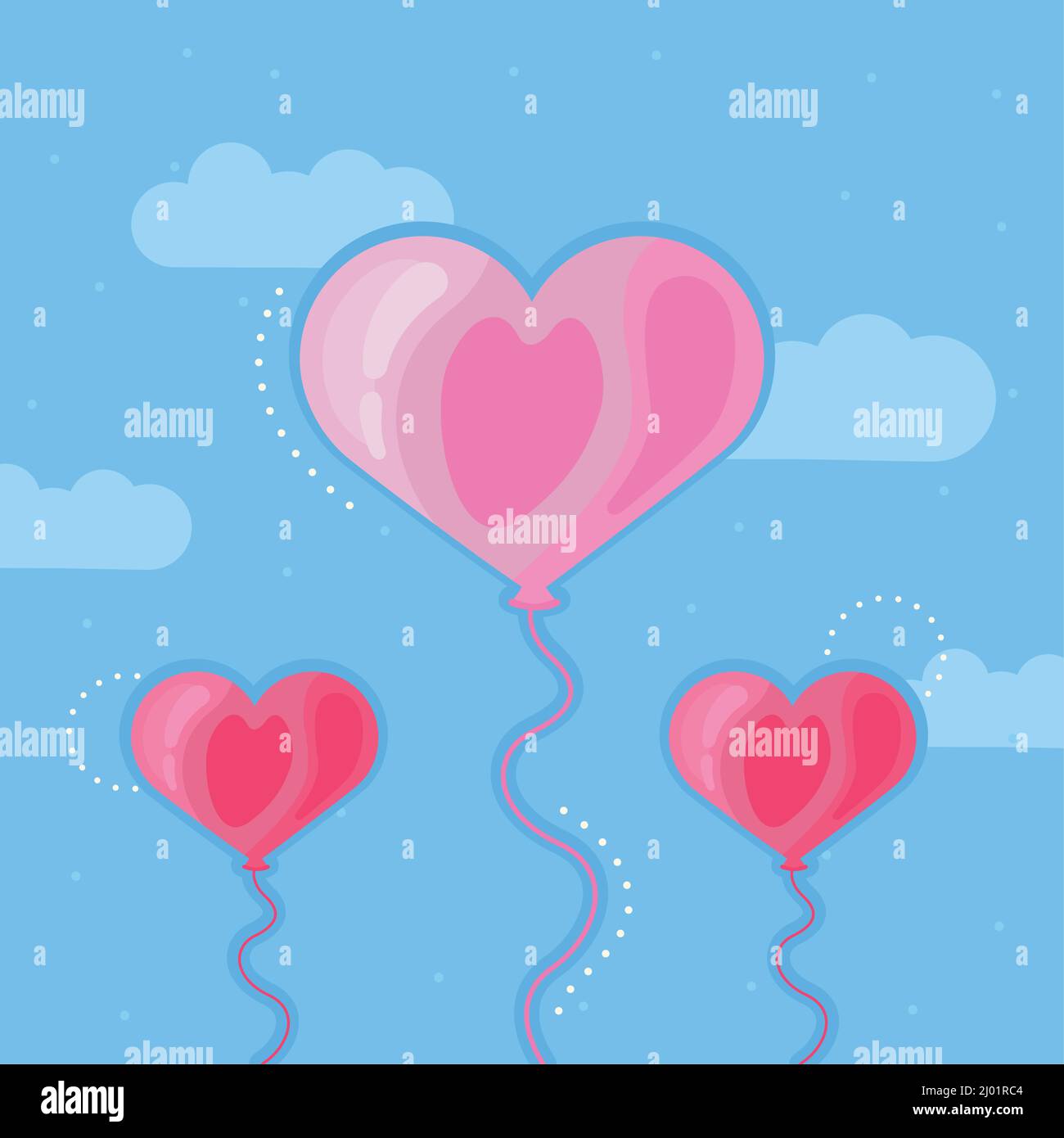 pink balloons helium heart shape poster Stock Vector Image & Art - Alamy