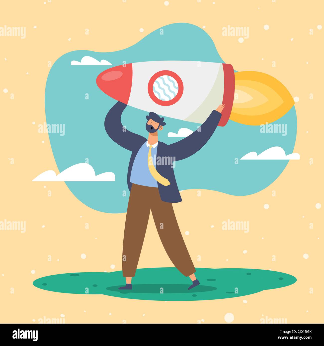 Businessman rocket avatar character hi-res stock photography and images ...