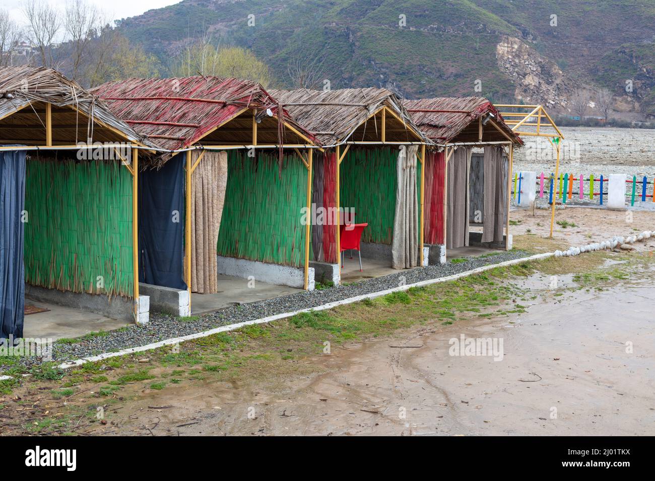 Beautiful Huts in a restaurant Stock Photo