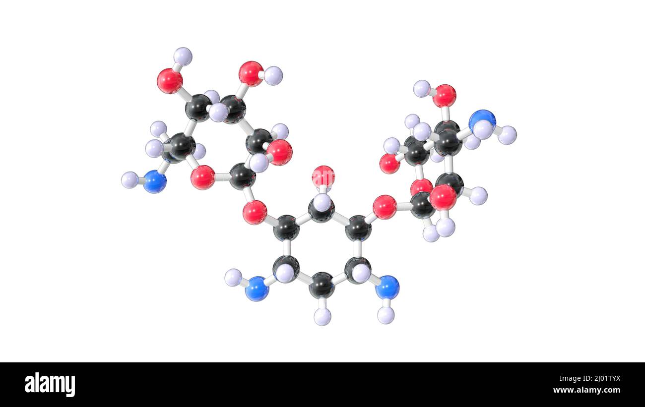 Kanamycin antibiotic drug, molecular model Stock Photo Alamy