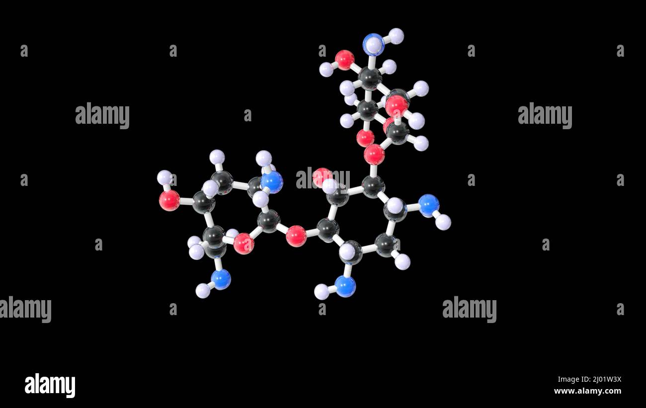 Tobramycin antibiotic drug, molecular model Stock Photo Alamy