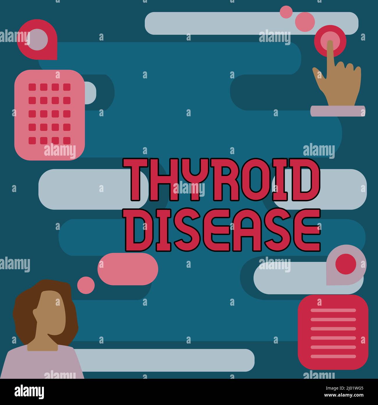 Conceptual caption Thyroid Disease. Business overview the thyroid gland