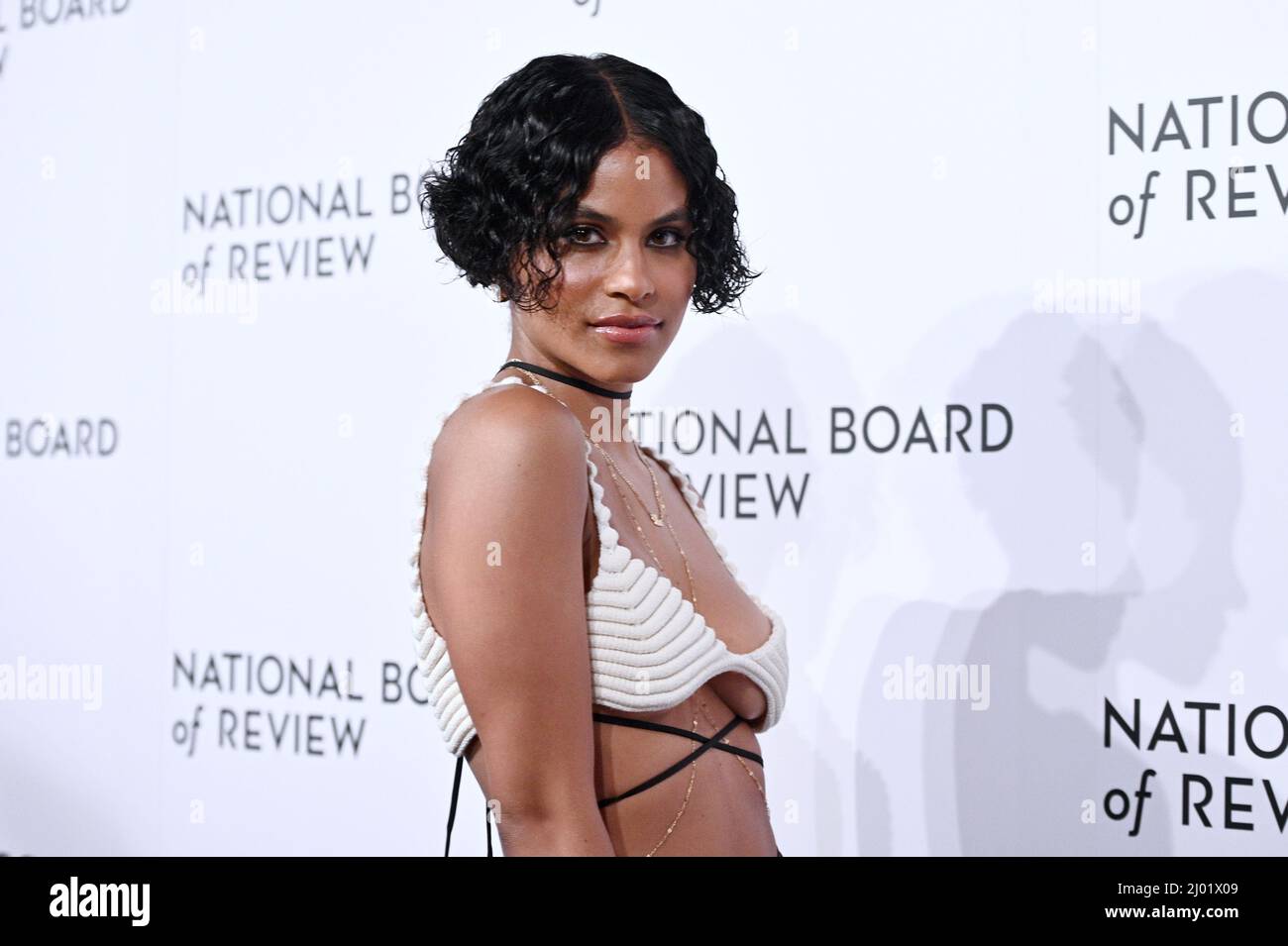 German-US actress Zazie Beetz walking on the red carpet during the National  Board of Review Annual Awards held at Cipriani 42nd Street in New York, NY  on March 15, 2022. (Photo by