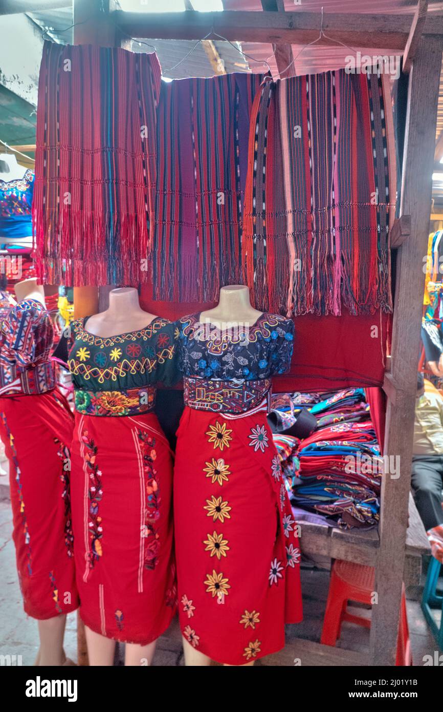 Beautiful Ixil traditional clothing, Nebaj, El Quiché, Guatemala Stock Photo