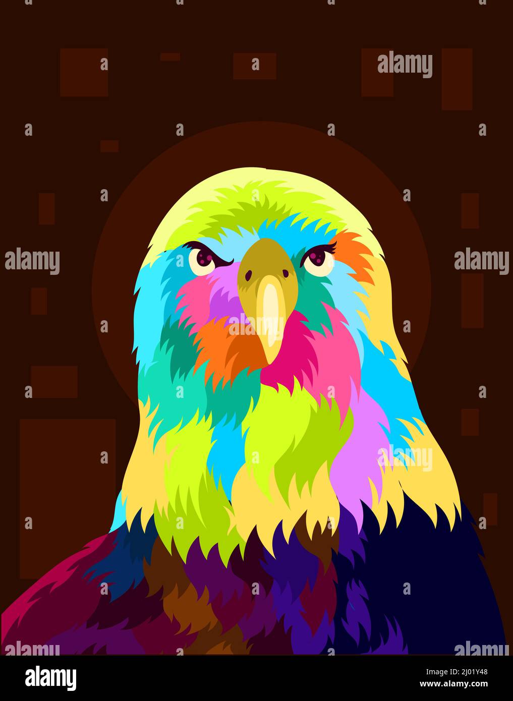 illustration eagle bird with pop art style Stock Vector