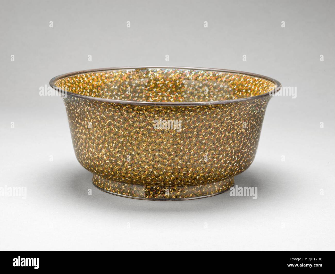 Originally Attributed Footed Bowl with Design of Tiny Butterflies. Kumeno Teitarō (attributed ...