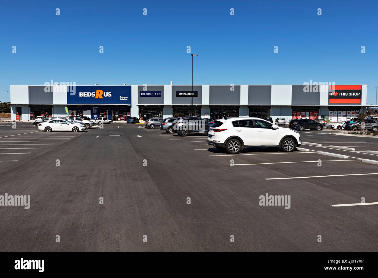 Ballarat Australia /  Retail shops located at Delacombe Town Centre Shopping Complex. Stock Photo