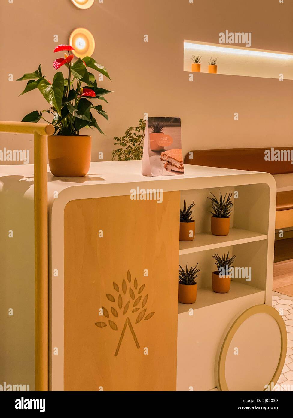 Vertical shot of an interior design of Ashjar cafe in Riyadh, Saudi ...
