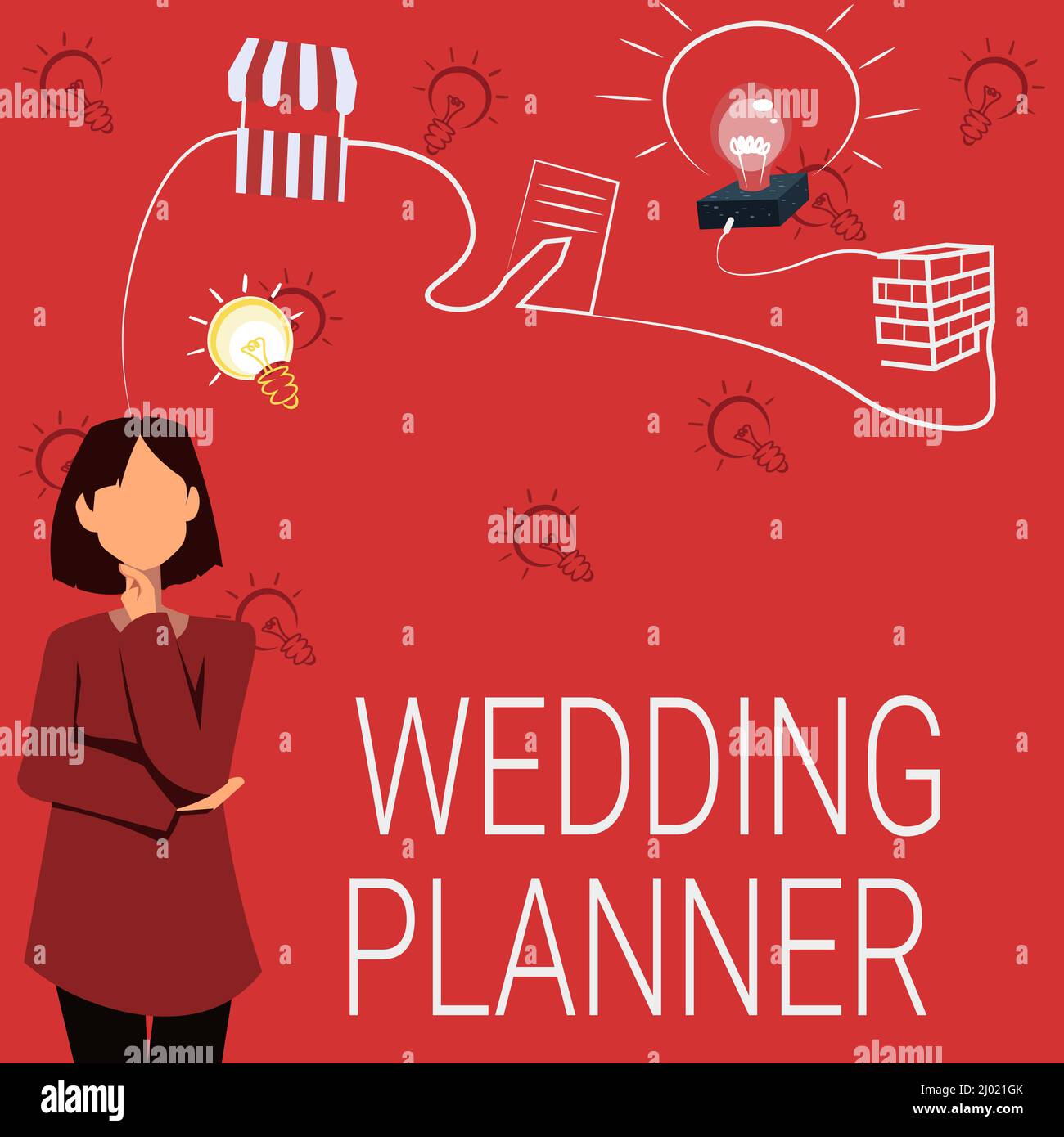 Conceptual caption Wedding Planner. Business showcase Wedding Planner