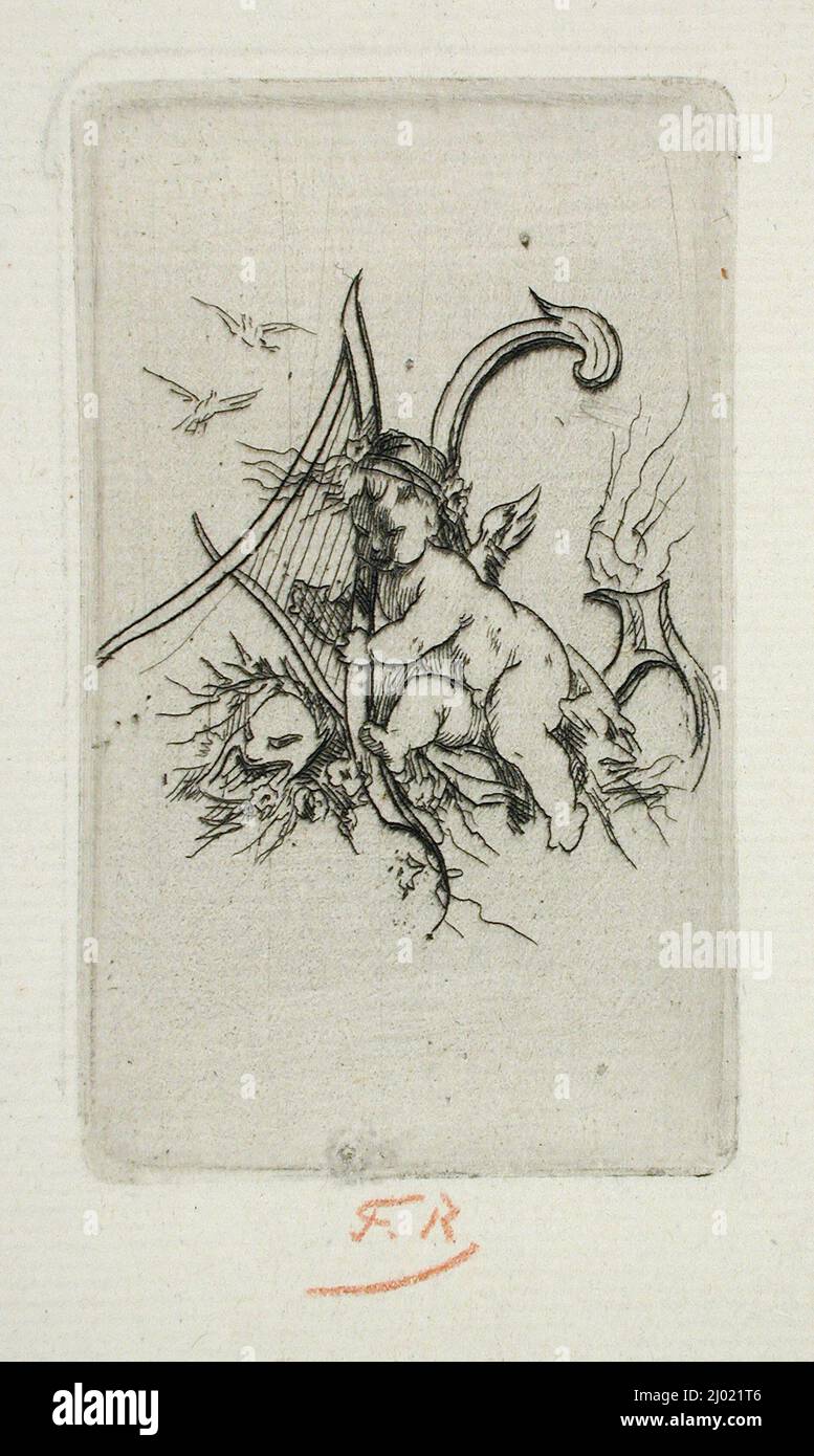 L'Amour-harpiste. Félicien Victor Joseph Rops (Belgium, Namur, 1833 ...