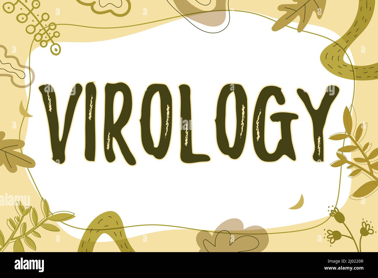 Virology Lettering Writing displaying text Virology. Concept meaning Virology Text Frame ...