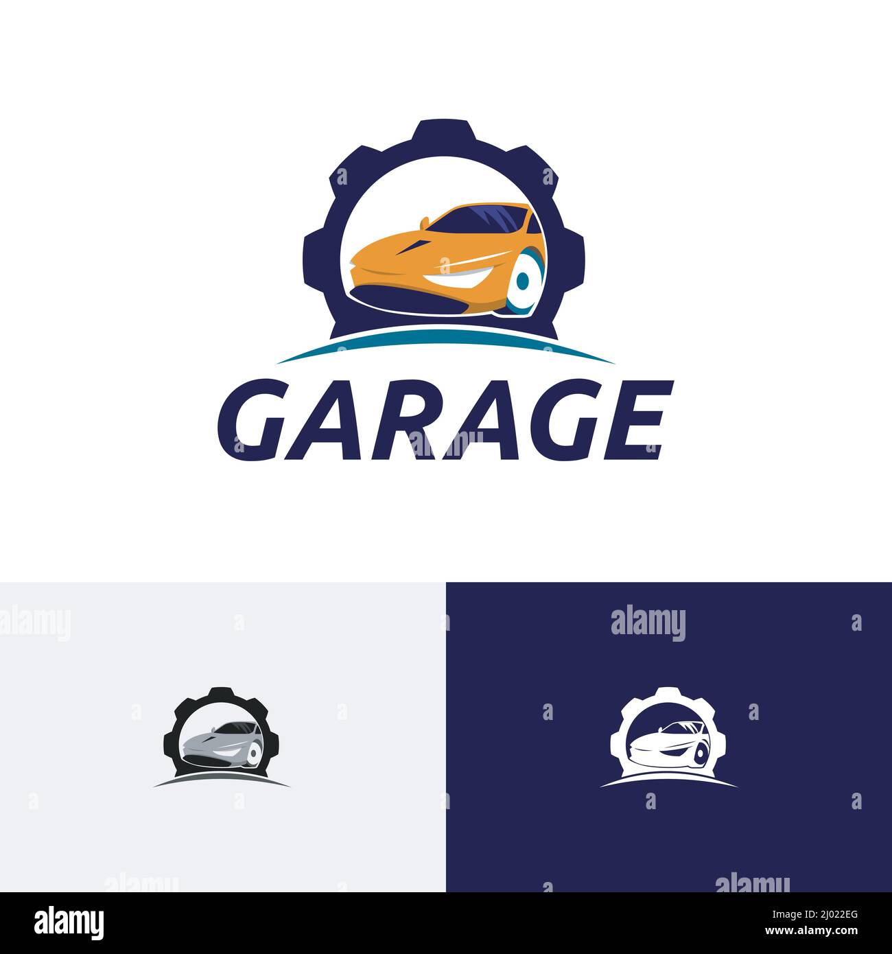 Gear Car Garage Repair Shop Auto Service Logo Template Stock Vector