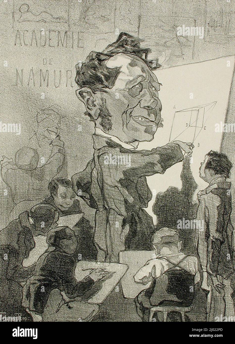 Ferdinand Marinus. Félicien Victor Joseph Rops (Belgium, Namur, 1833-1898). Belgium, 1857. Prints; lithographs. Lithograph Stock Photo