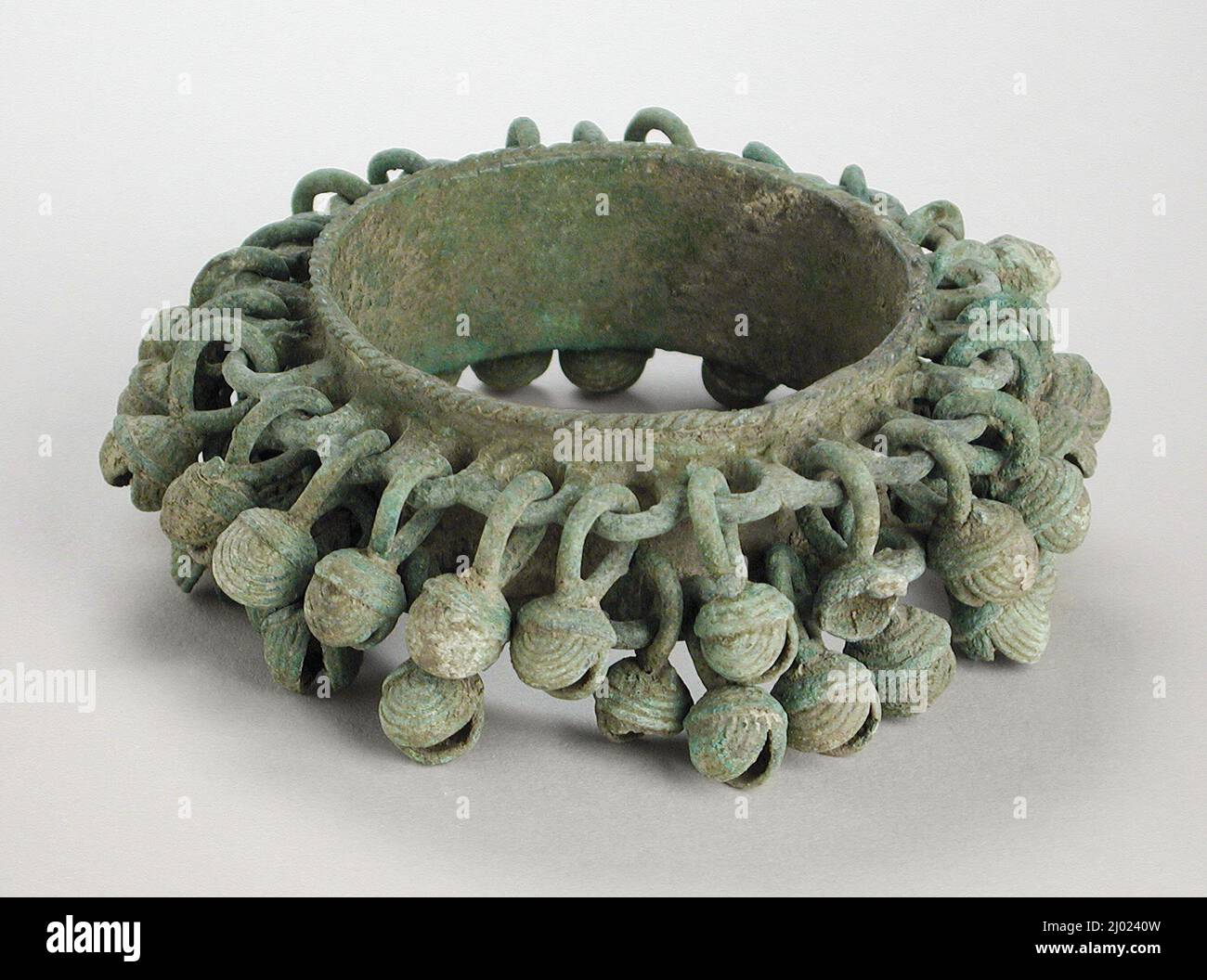 Bracelet with Bells. Thailand, Ban Chiang culture, Dongson Culture, 300 B.C.-A.D. 150. Jewelry and Adornments; bracelets. Copper alloy Stock Photo