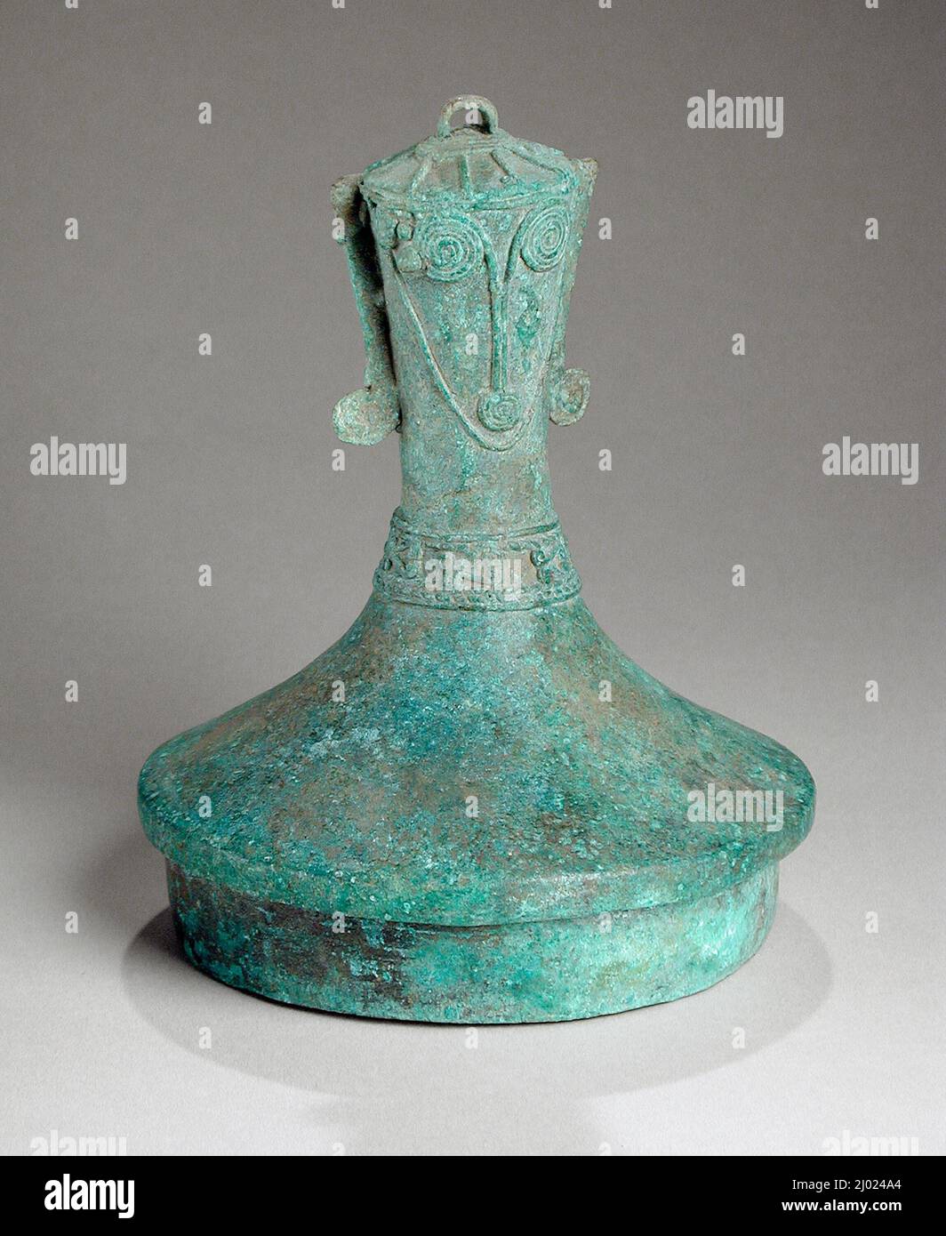Lime Container with Anthropomorphic Lid. Indonesia, Dongson Culture, circa 100 B.C.-A.D. 300. Furnishings; Accessories. Copper alloy Stock Photo