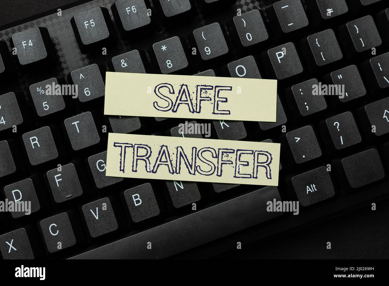 Text caption presenting Safe Transfer. Word for Wire Transfers ...