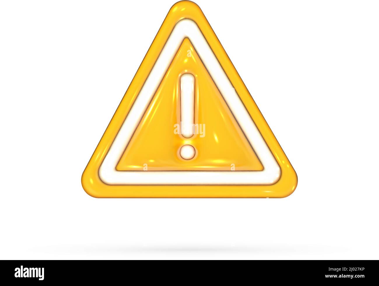 Caution sign 3d. Hazard warning sticker. Danger, attention and