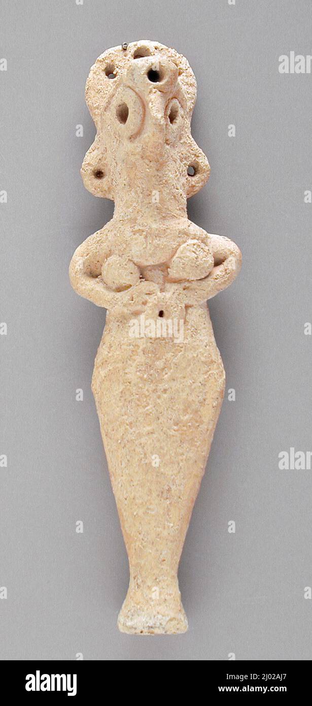 Female Figure. Northern Syria, 2nd millennium B.C.. Sculpture. Terracotta Stock Photo