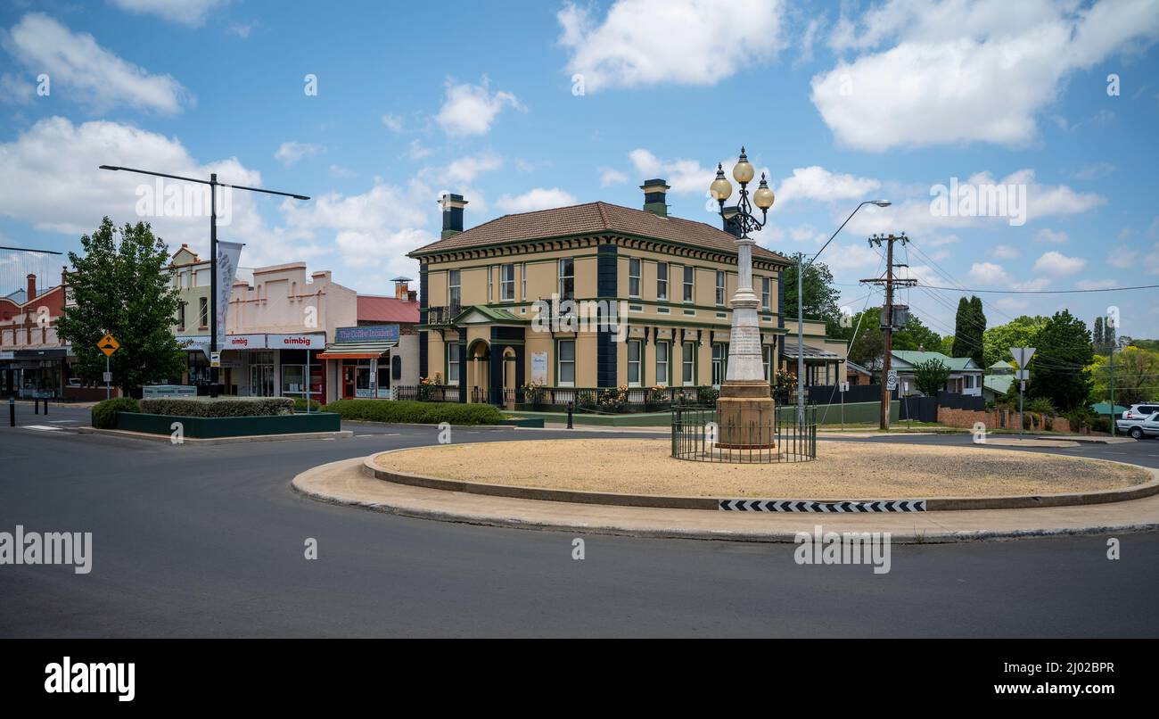 The old bank building in Grey Street in Glen Innes, northern New South Wales, Australia, now an upmarket guest house Stock Photo