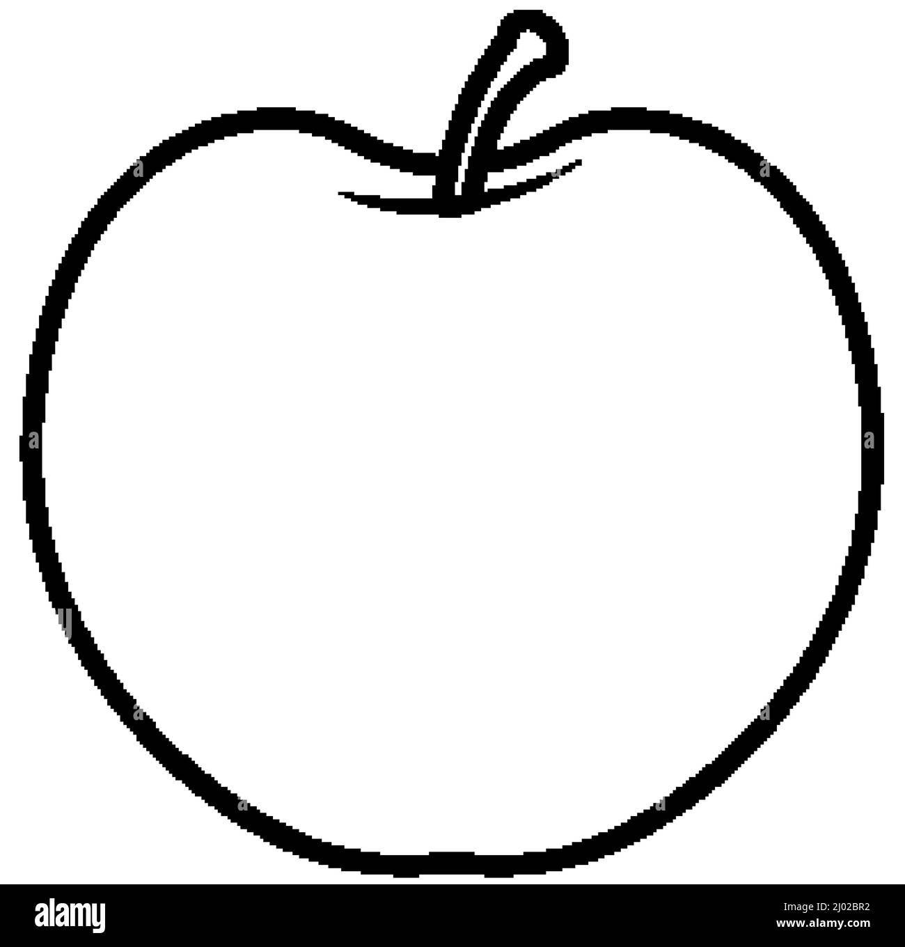Apple doodle outline for colouring illustration Stock Vector