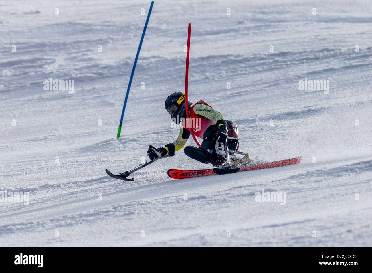 Yanqing (China) / Medal Plaza / 12.03.22  Para Ski Alpin, FORSTER, Anna-Lena (GER) vom BRSV Radolfzell (BAD) beim Women’s Slalom Wettbewerb Sitting. Stock Photo