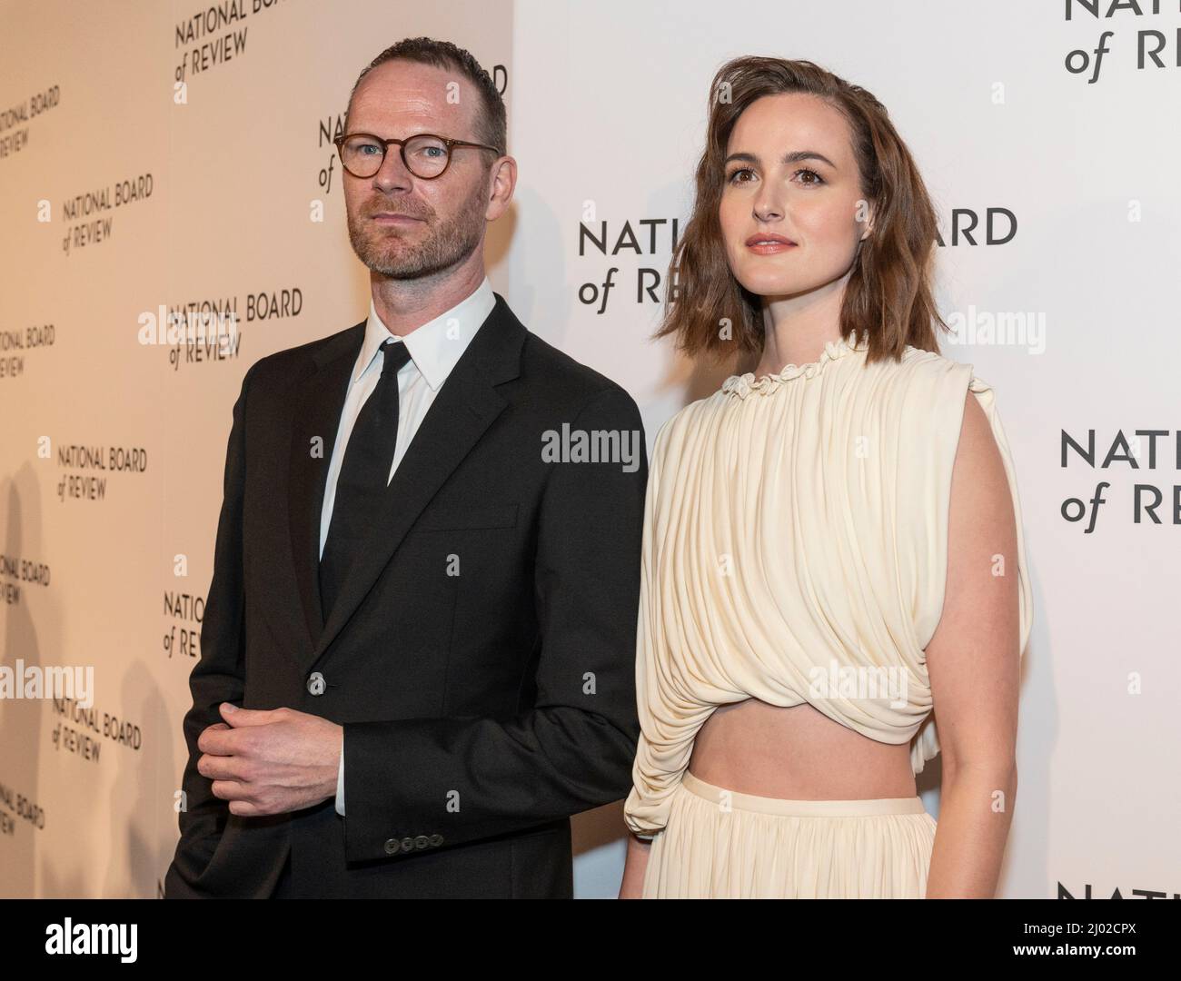 New York, NY - March 15, 2022: Joachim Trier and Renate Reinsve wearing