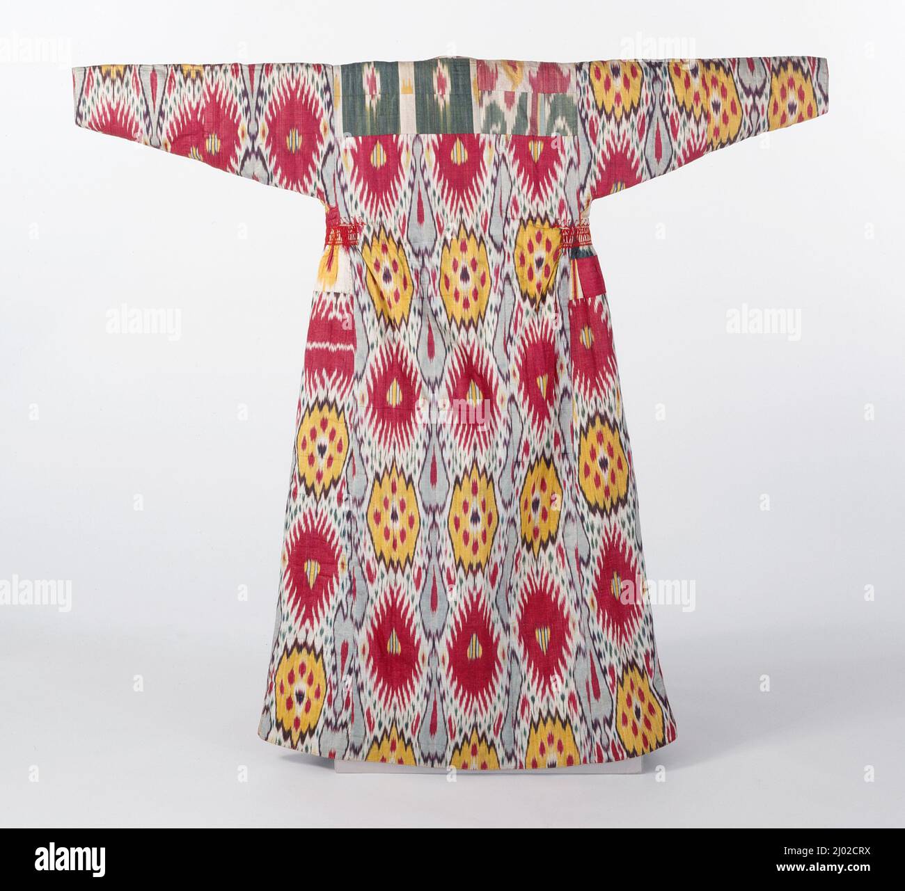 Silk and cotton resist-dyed warp (Ikat 