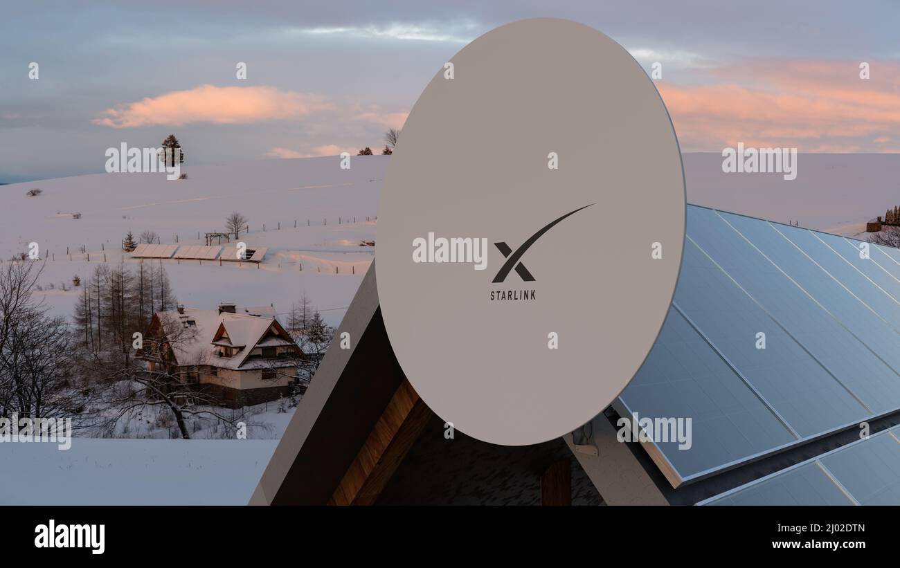 satellite dish Starlink Stock Photo Alamy
