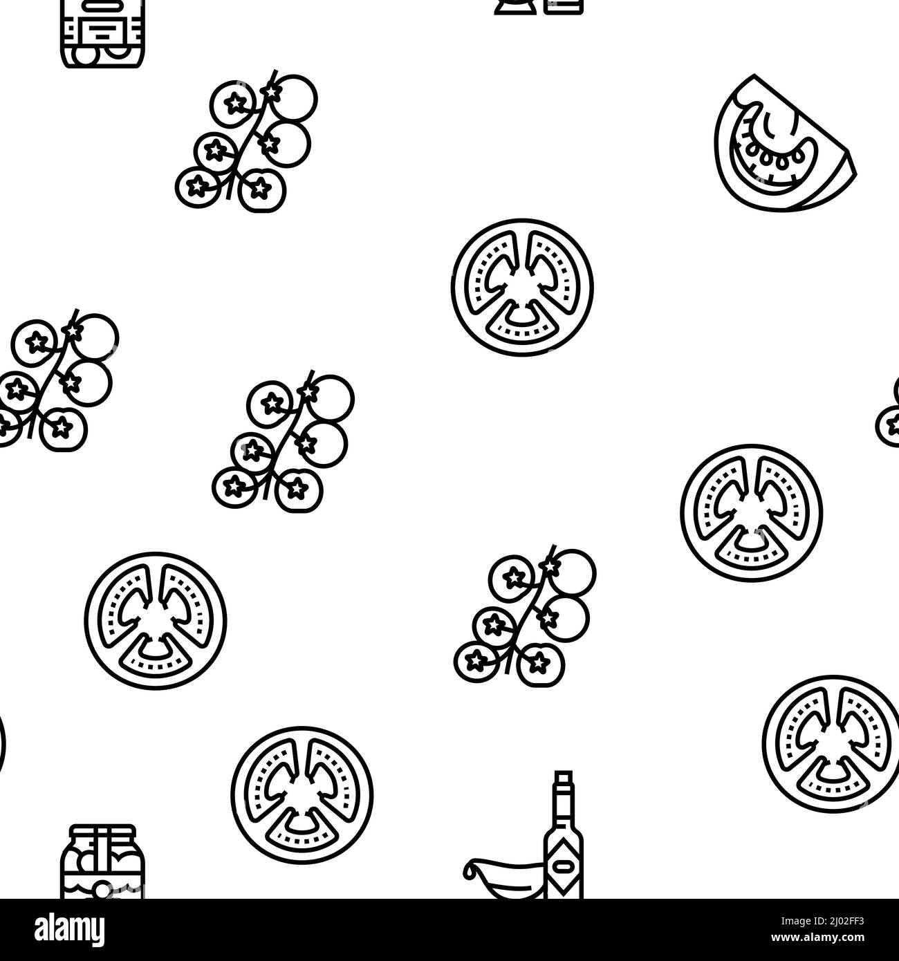 Tomato Natural Vitamin Vegetable Vector Seamless Pattern Stock Vector ...