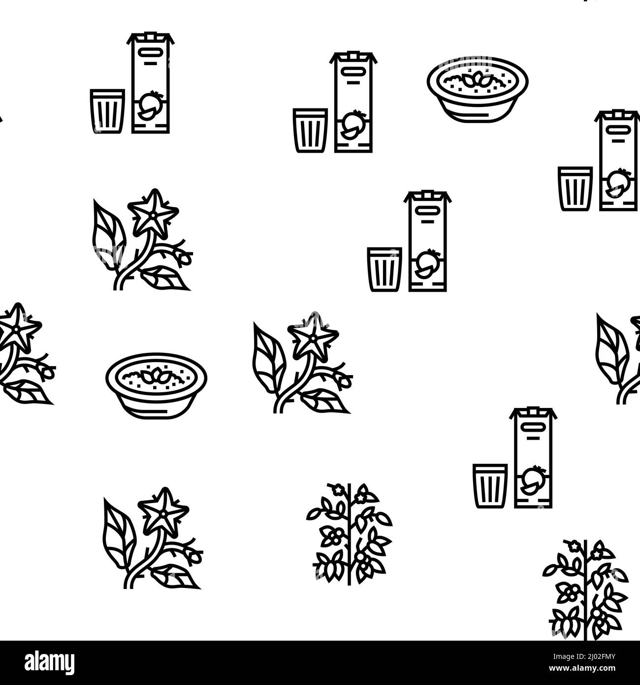 Tomato Natural Vitamin Vegetable Vector Seamless Pattern Stock Vector ...