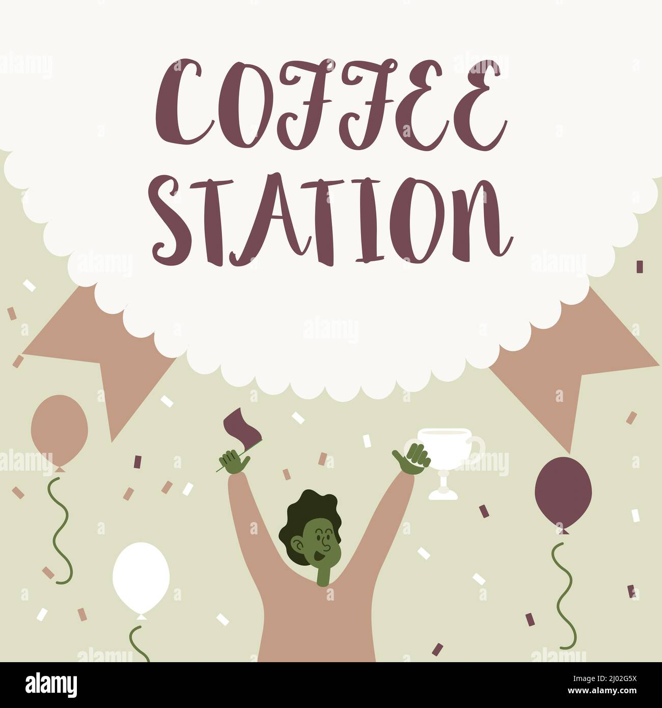 Hand writing sign Coffee Station. Internet Concept a small informal ...