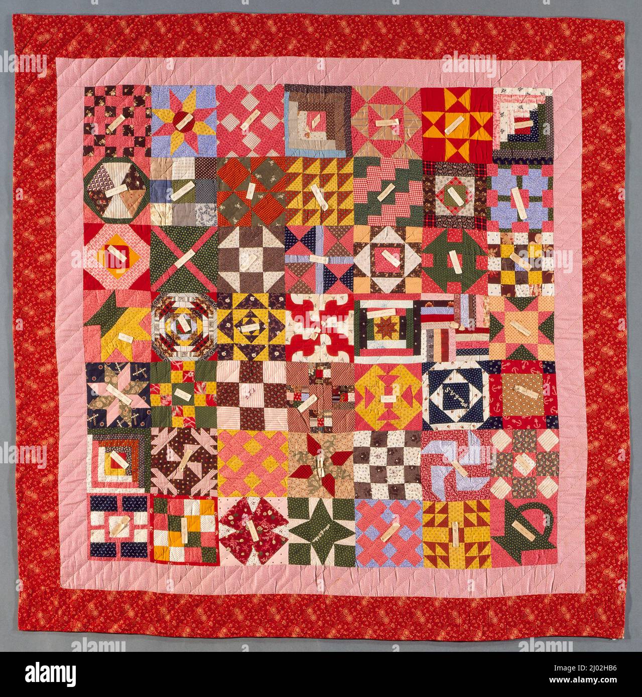 Sampler Friendship Quilt Stock Photo Alamy