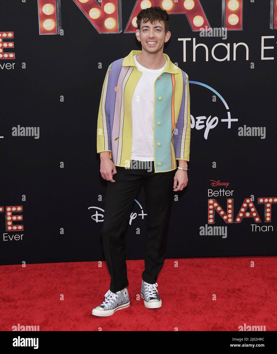 Los Angeles, USA. 15th Mar, 2022. Kevin McHale arrives at Disney's BETTER NATE THAN EVER Los Angeles Premiere held at the El Capitan Theater in Hollywood, CA on Tuesday, ?March 15, 2022. (Photo By Sthanlee B. Mirador/Sipa USA) Credit: Sipa USA/Alamy Live News Stock Photo