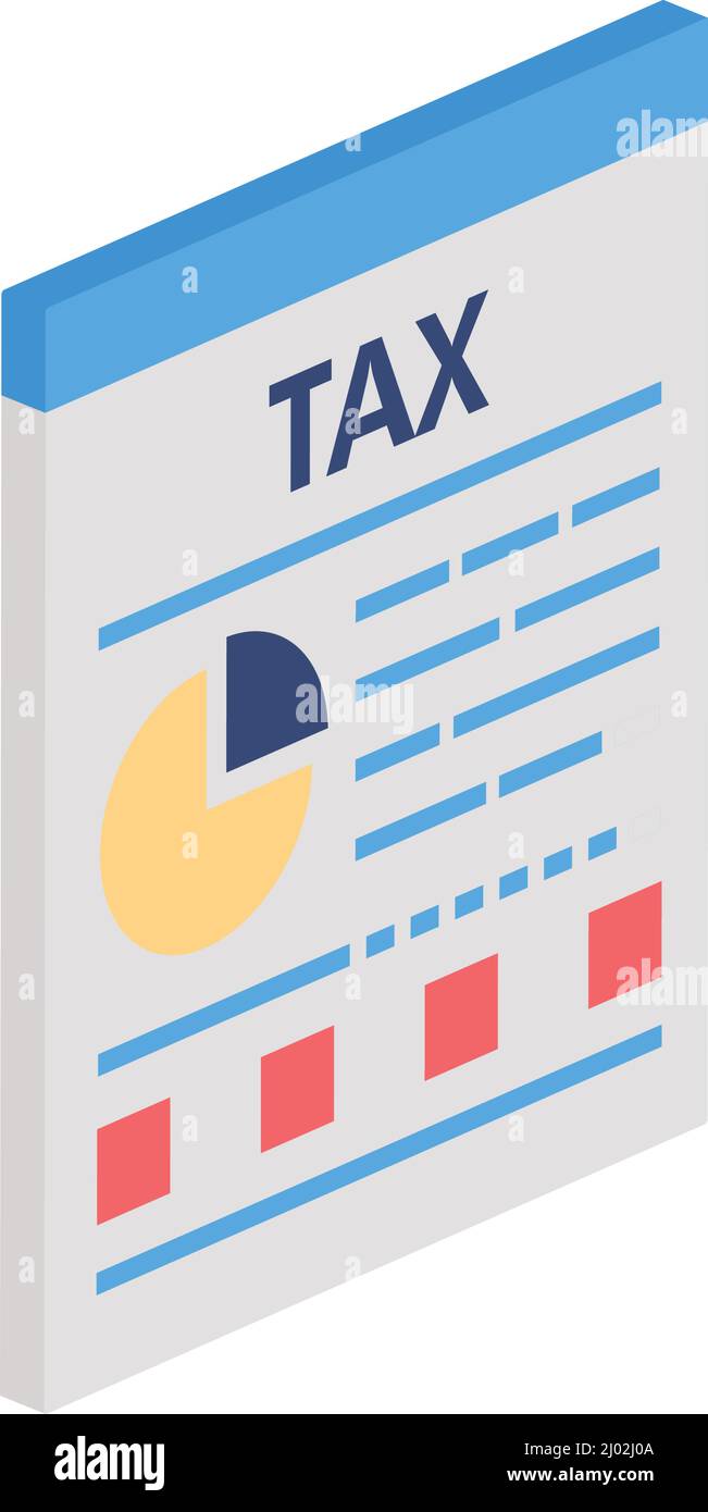 tax document isometric style icon Stock Vector