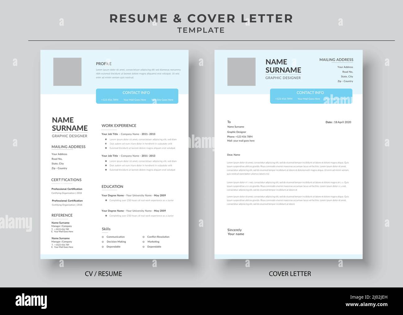 Resume and Cover Letter Template - Resume And Cover Letter Template Minimalist Resume Cv Template Cv Professional Jobs Resumes 2J02JEH 