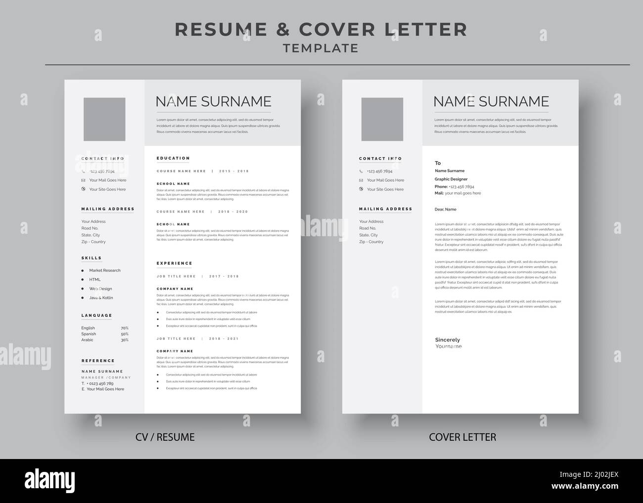 Resume and Cover Letter Template - Resume And Cover Letter Template Minimalist Resume Cv Template Cv Professional Jobs Resumes 2J02JEX 