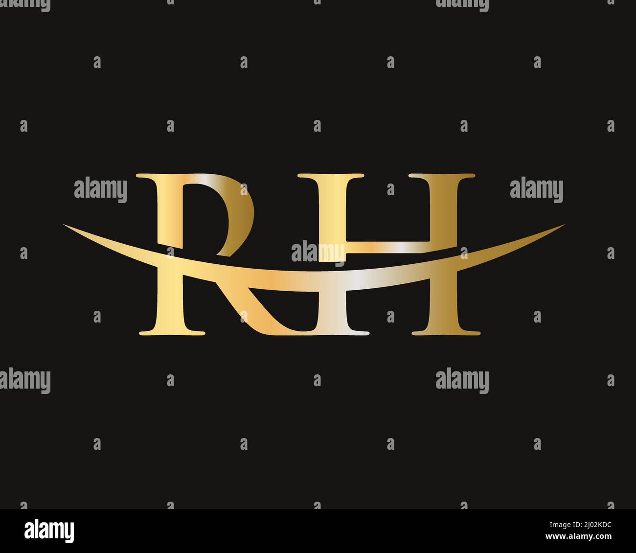 Initial Monogram Letter RH Logo Design Vector. RH Logo Design Template