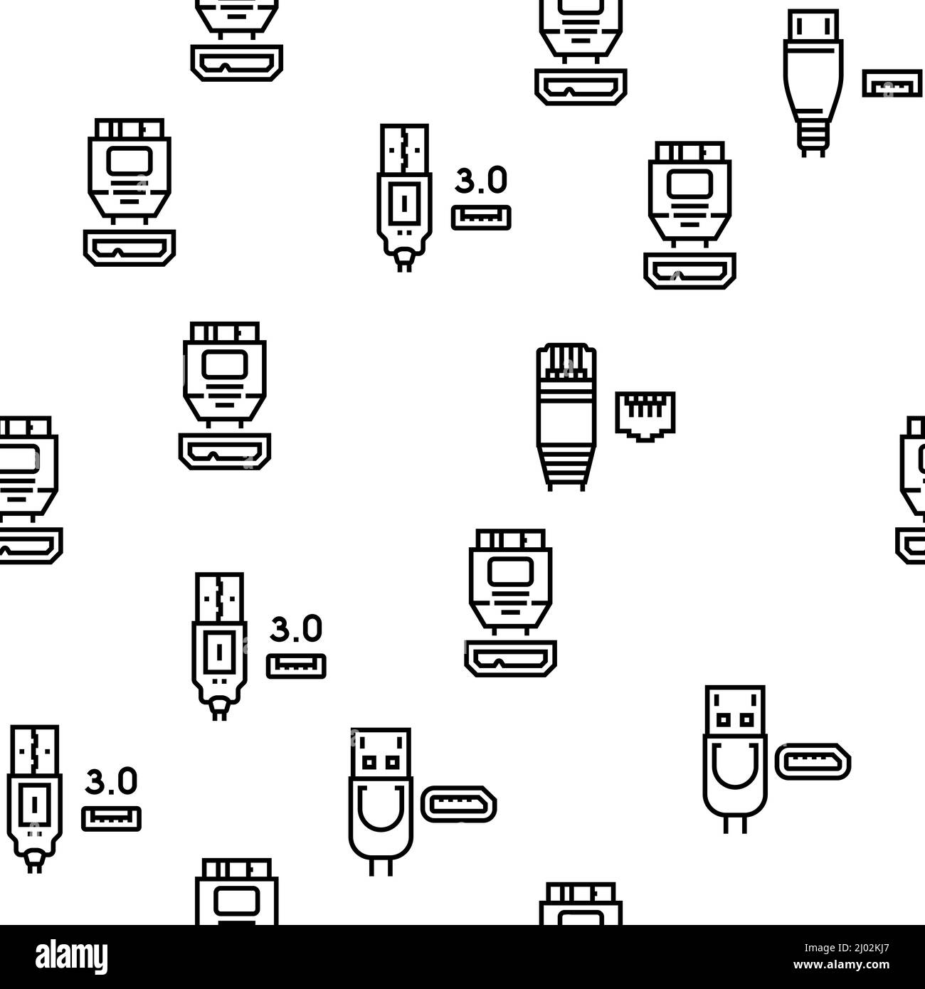 Usb Cable And Port Purchases Vector Seamless Pattern Stock Vector Image &  Art - Alamy
