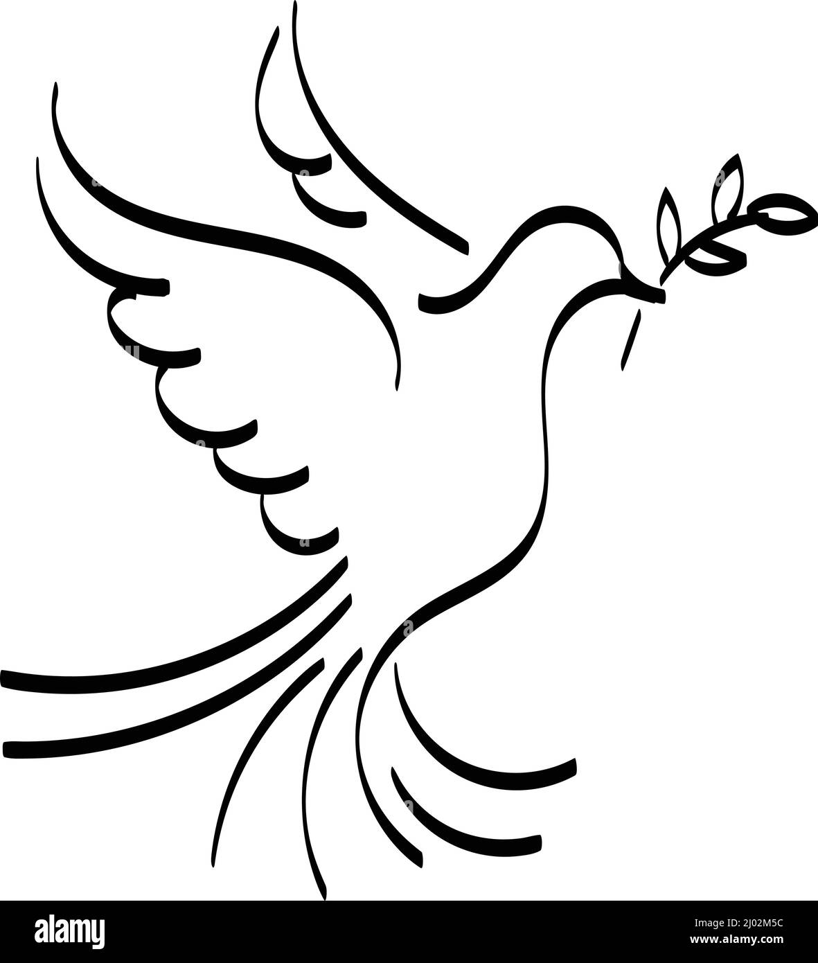 Holy Spirit Line Art Design for print or use as poster, card, flyer, Tattoo or T Shirt Stock Vector